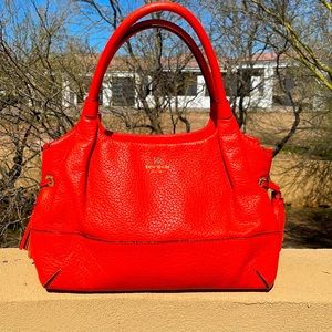 Kate spade coral colored leather satchel